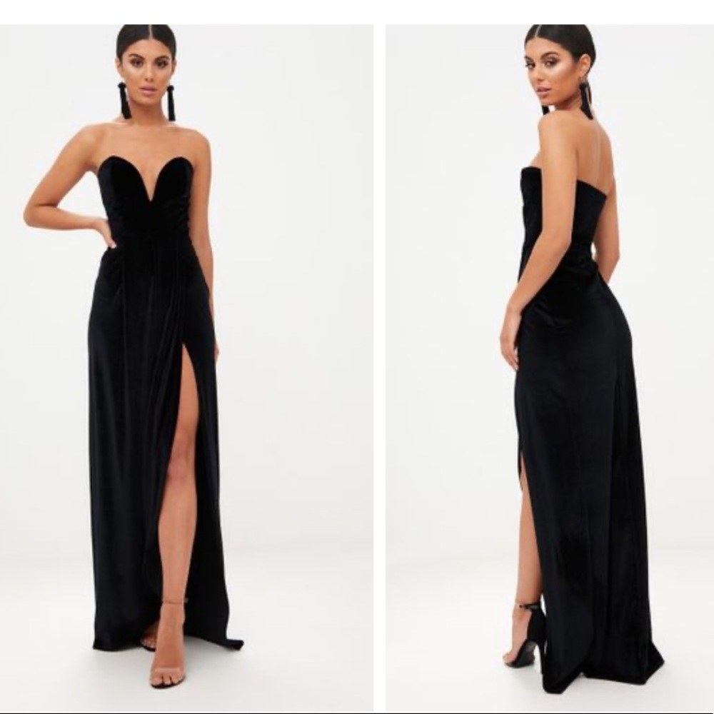 BLACK VELVET DRAPED WRAP DRESS